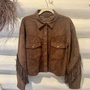 Blank NYC Faux Fringe Coat